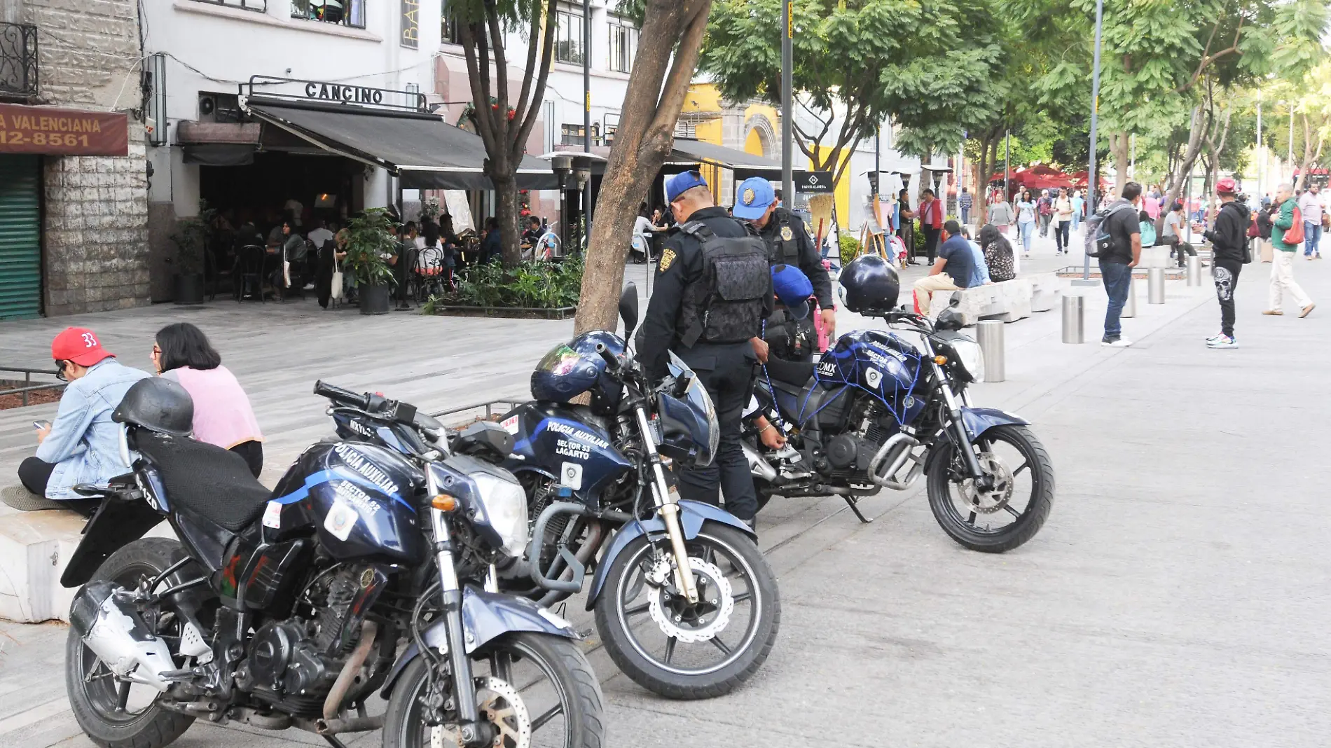 Policías resguardan comercios, foto. Ernesto Muñoz (1)